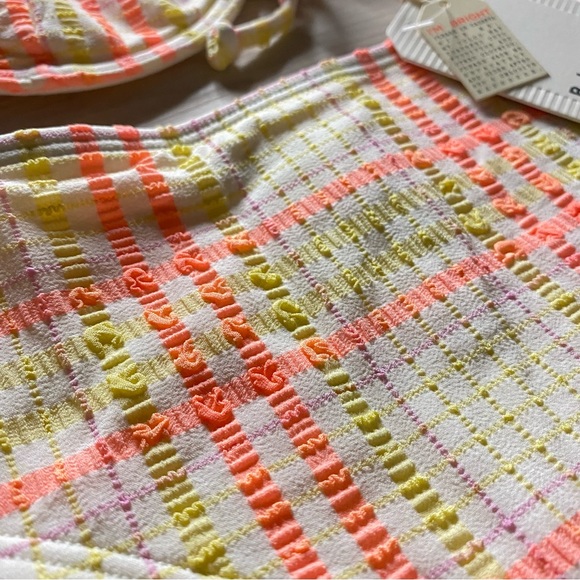 Billabong ☀️ Plaid Textured Ruched Underwire Bikini Top | High Maui Bottom - Picture 7 of 16